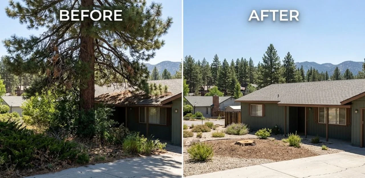 Before & After Image - Tree Removal Services in Big Bear Lake, CA