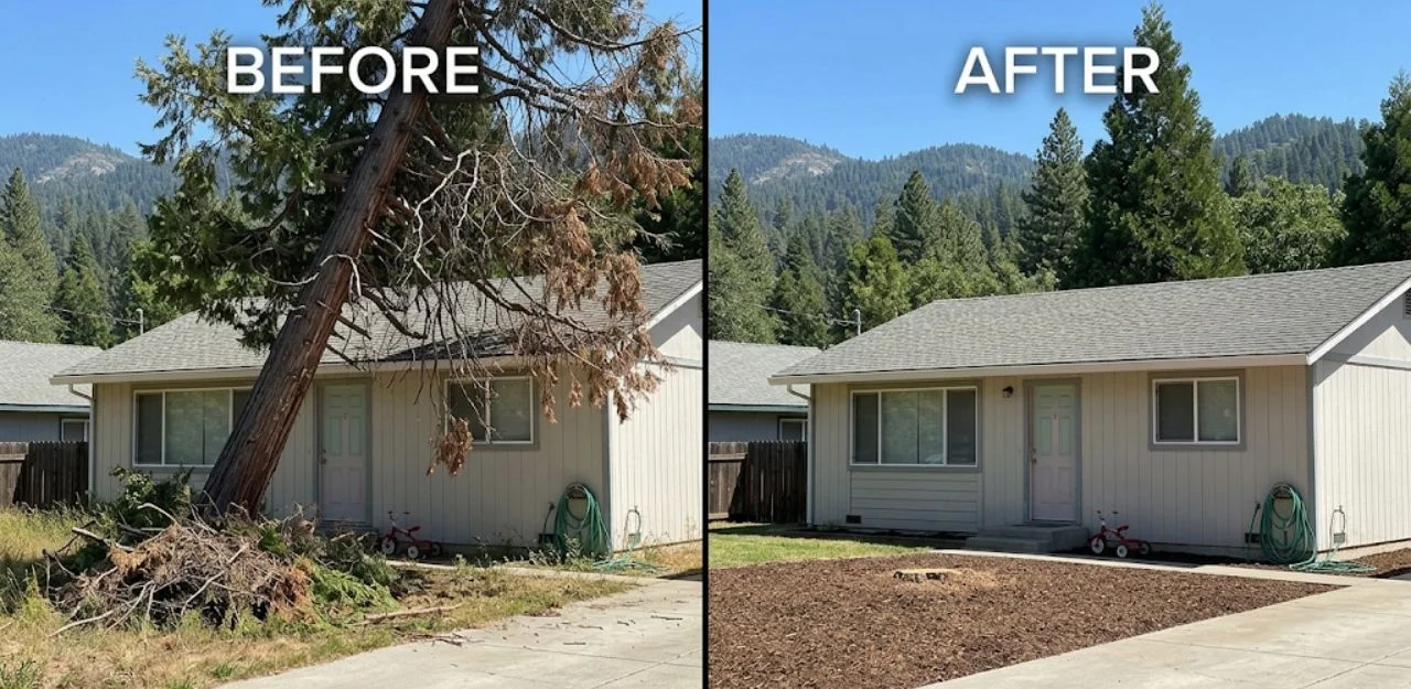 Before & After Image - Tree Removal Services in Cedar Glen, CA