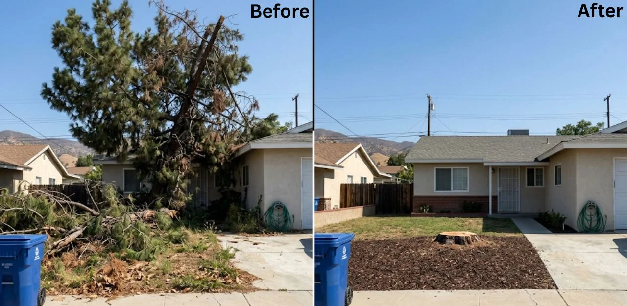Before & After Image - Tree Removal Services in Del Rosa, CA