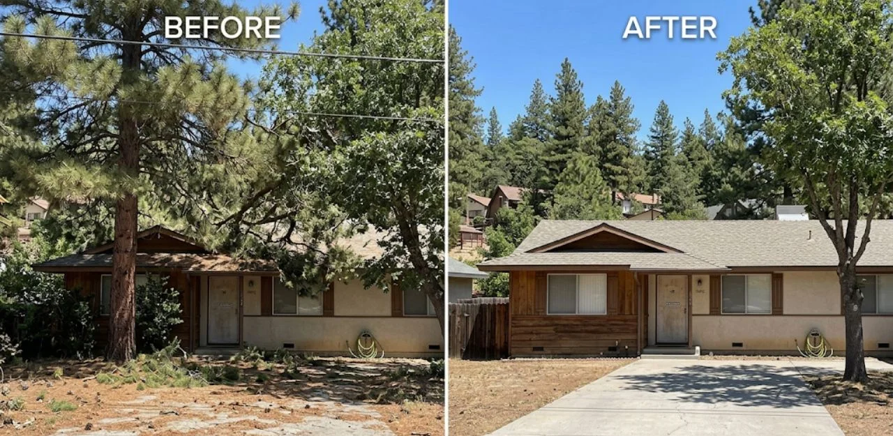 Before & After Image - Tree Trimming Service in Arrowhead Highlands, CA