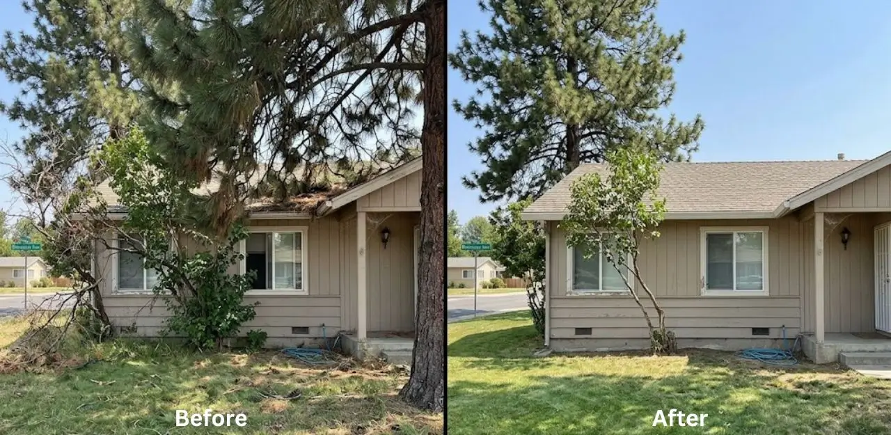 Before & After Image - Tree Trimming Service in Minnelusa, CA