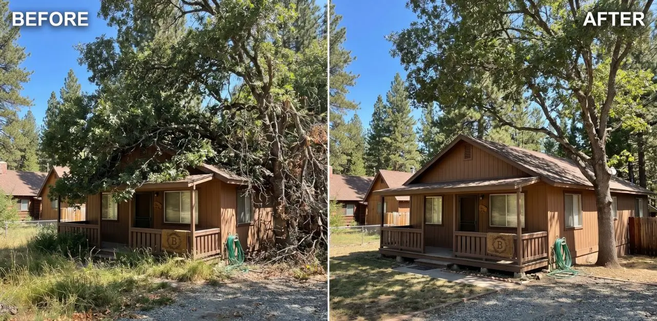 Before & After Image - Tree Trimming Service in Moonridge, CA