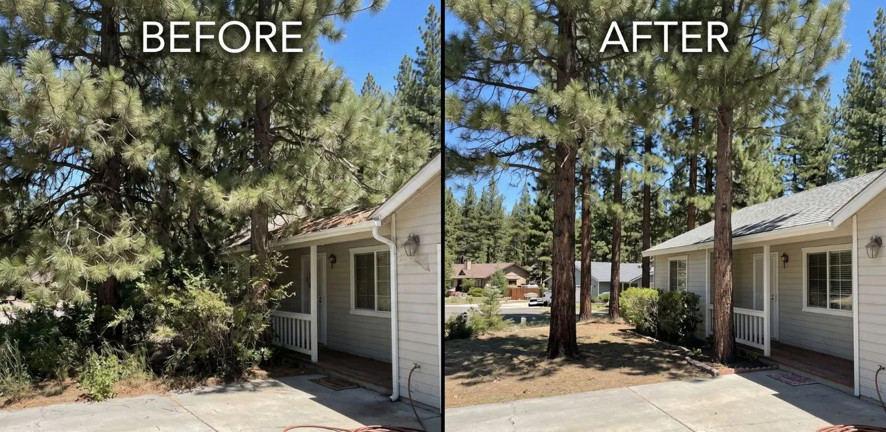 Before & After Image - Tree Trimming Service in Rim Forrest, CA