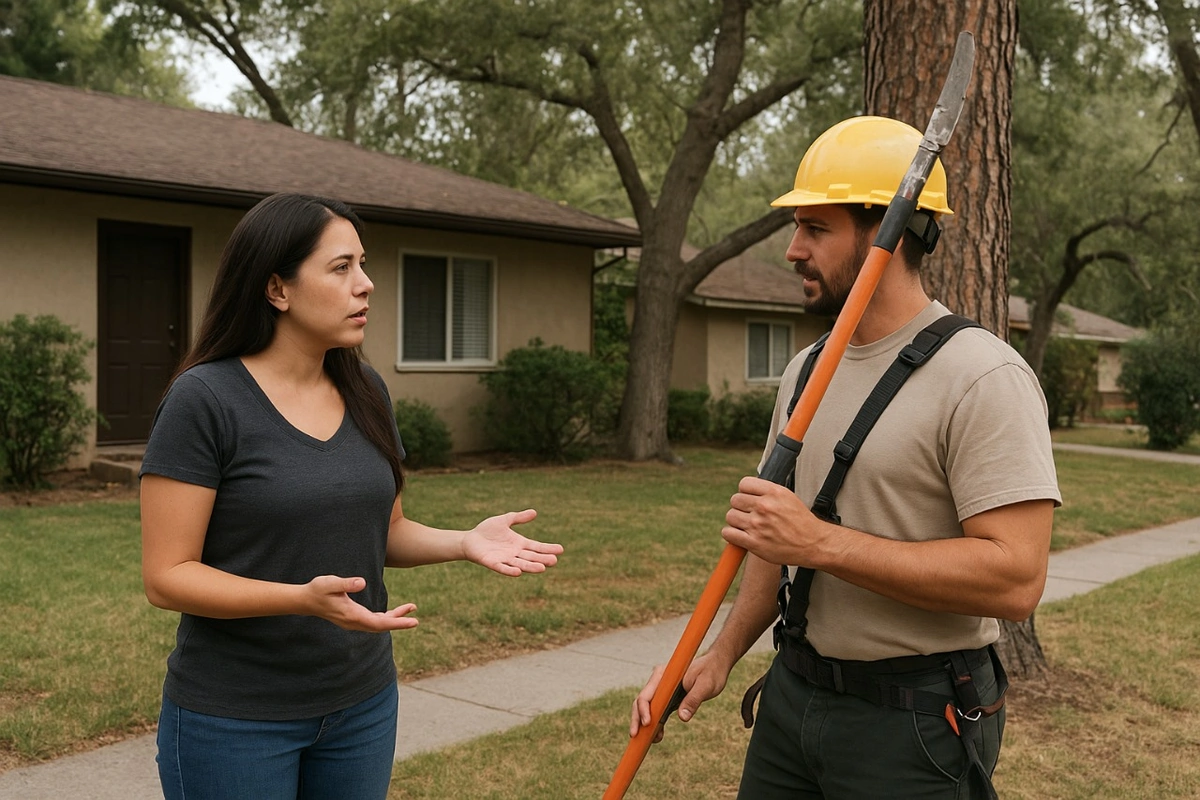 Seasonal tree fertilization process with a professional applying nutrients to trees in Yucaipa, CA.